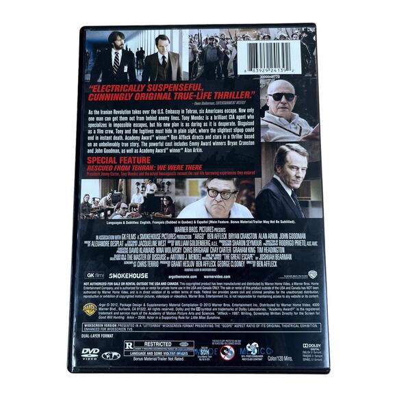 Argo Widescreen DVD Warner Bros Pics 2012 - Picture 2 of 8